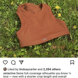 Set Active Sportbody mini high neck bra in chestnut